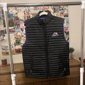 Colorado Rockies Baseball Black Puffer Vest